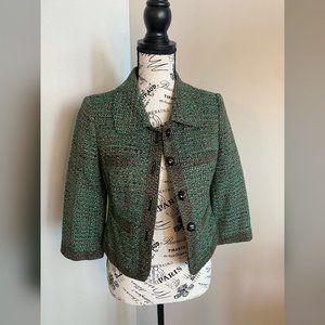 Green and Brown Tweed Blazer